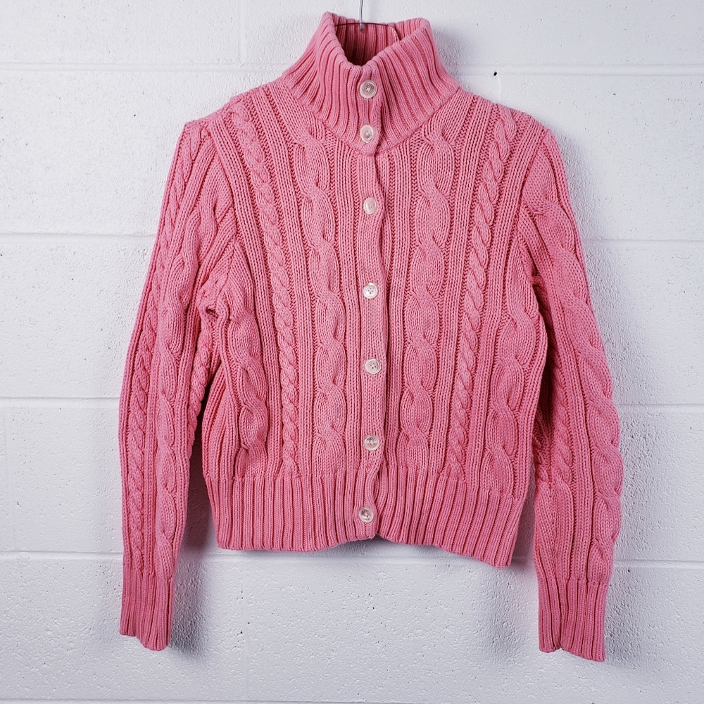 Lauren Ralph Lauren Pink Cable Knit Cardigan